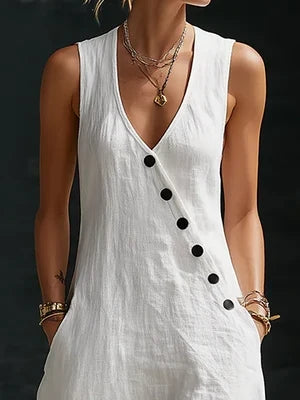 Noa Button-Front Maxi Dress