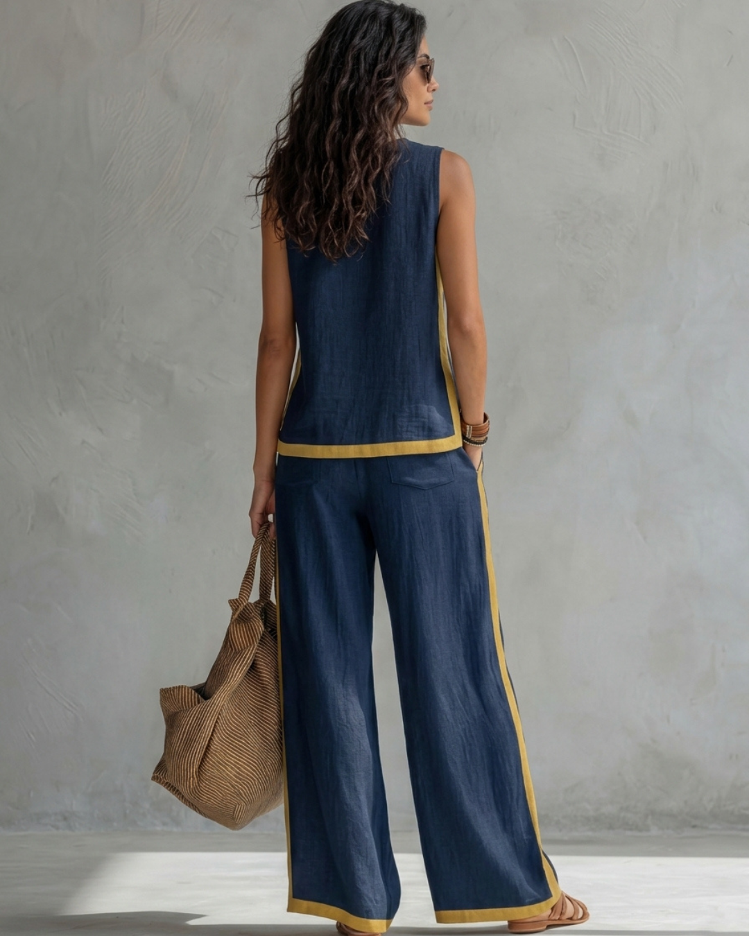 Leila linen-blend two-piece co-ord set