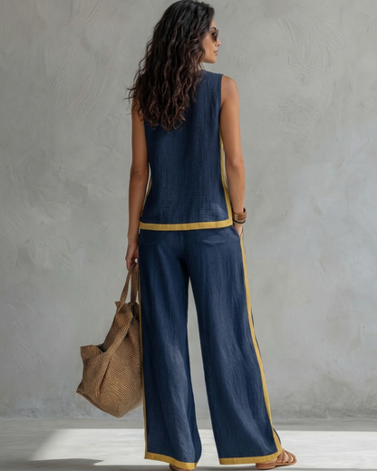 Leila linen-blend two-piece co-ord set