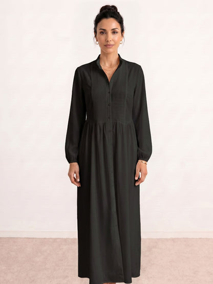 Cristina Pleated Shirt Maxi Dress