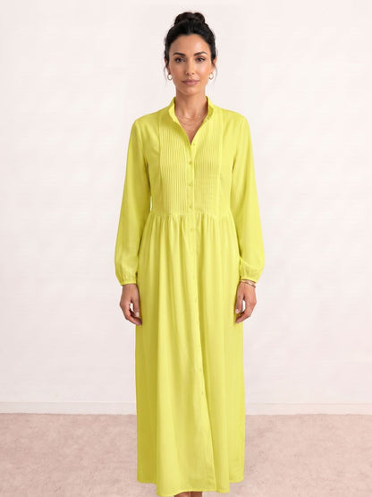 Cristina Pleated Shirt Maxi Dress