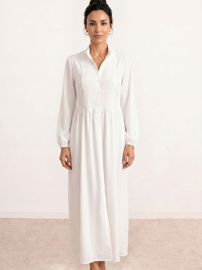 Cristina Pleated Shirt Maxi Dress