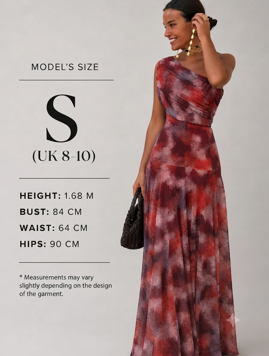 Long Off-the-Shoulder Watercolour Dress