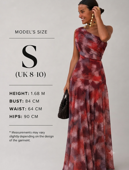 Long Off-the-Shoulder Watercolour Dress