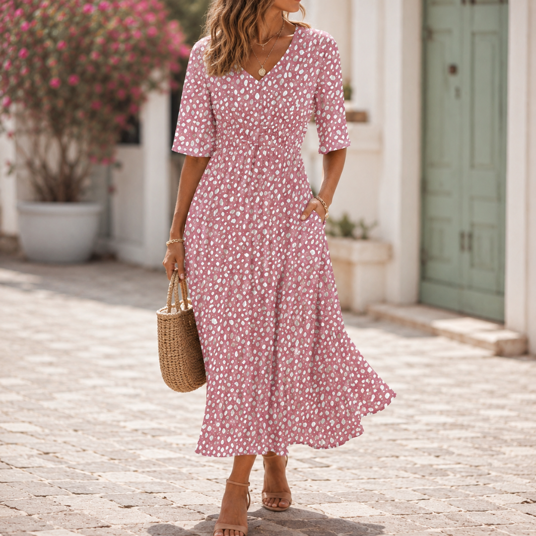 Francesca Spot Print Midi Dress