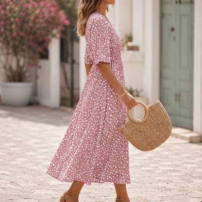 Francesca Spot Print Midi Dress