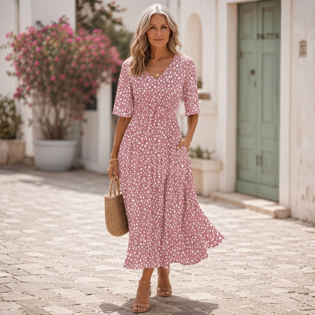 Francesca Spot Print Midi Dress