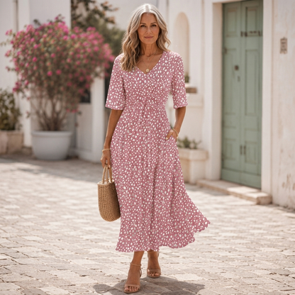 Francesca Spot Print Midi Dress