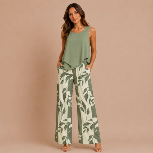 Cristina – Botanical Print Palazzo Co-ord