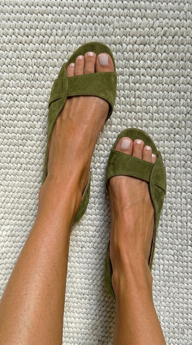 Marisol Suede Low-Heel Slides