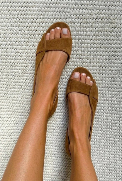 Marisol Suede Low-Heel Slides