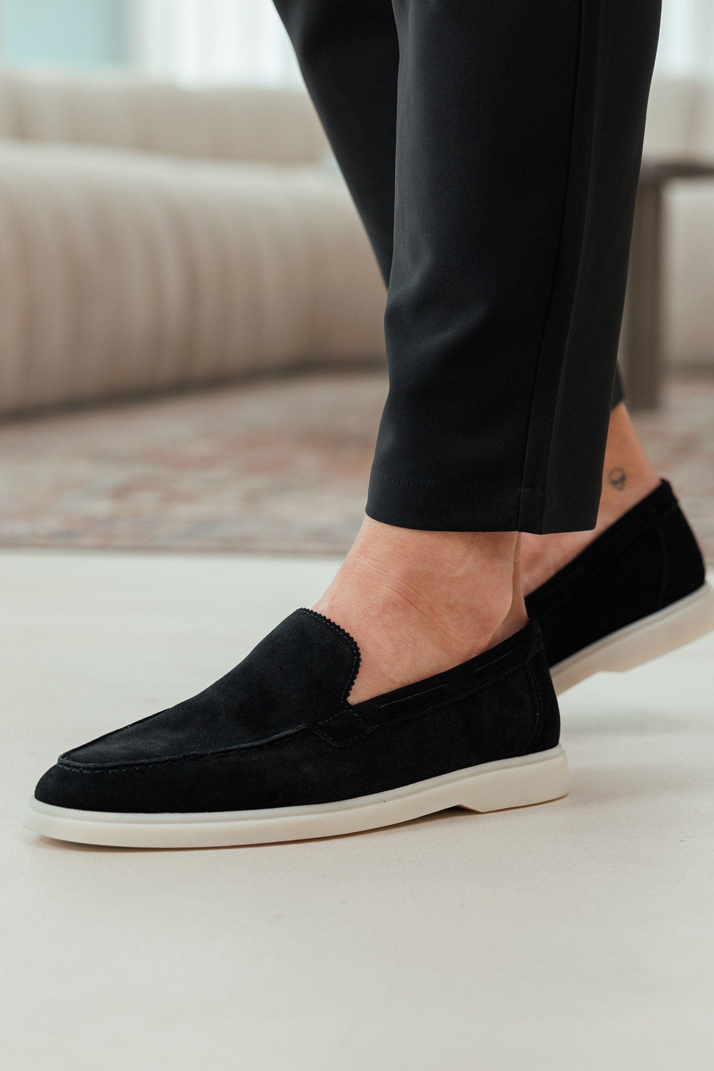 Suede Loafer — Black