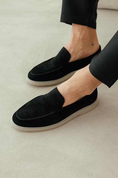 Suede Loafer — Black