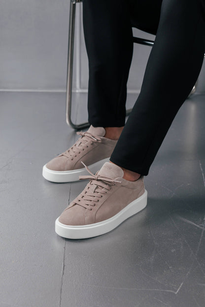 Suede Trainer — Beige