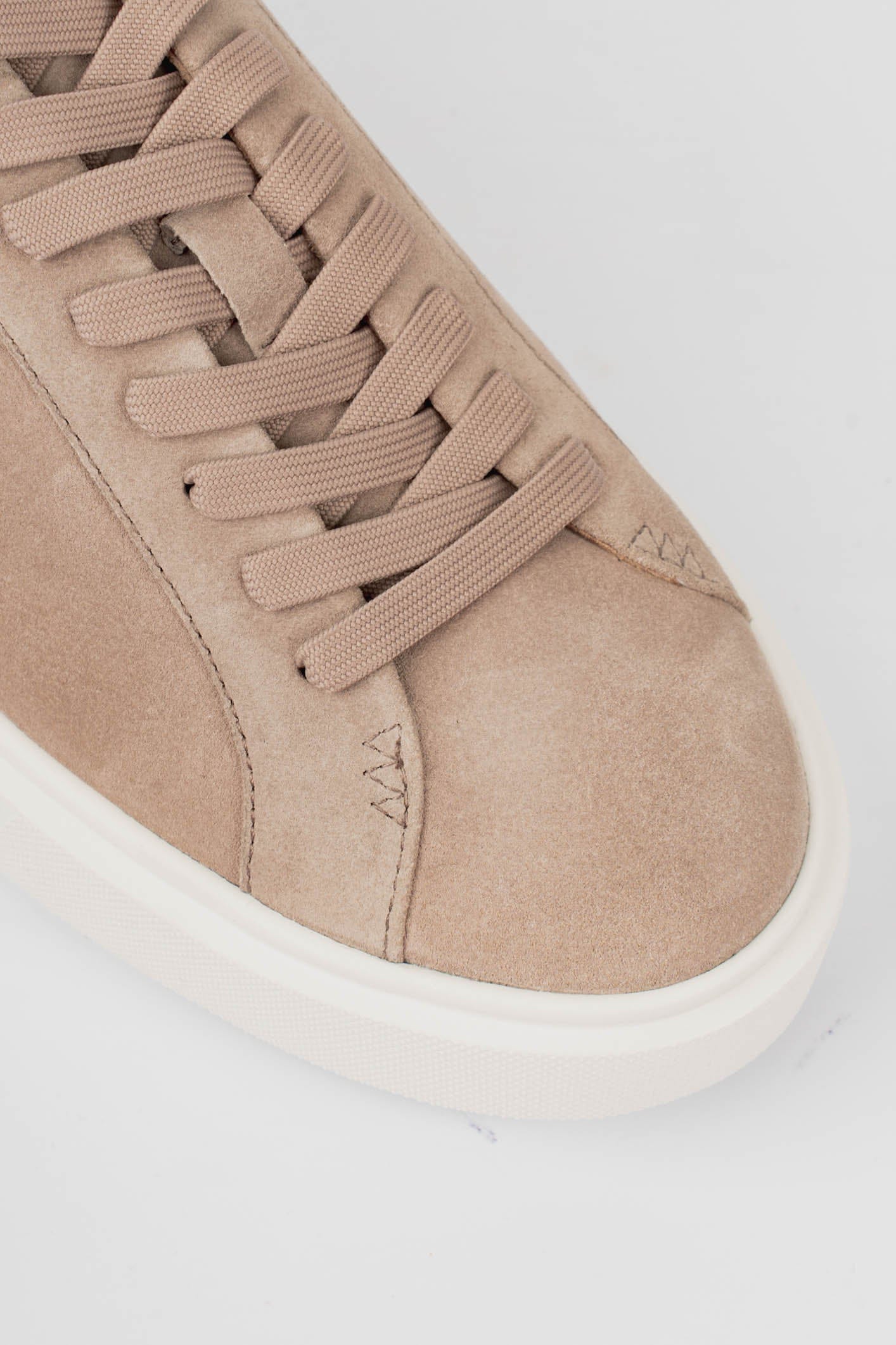 Suede Trainer — Beige