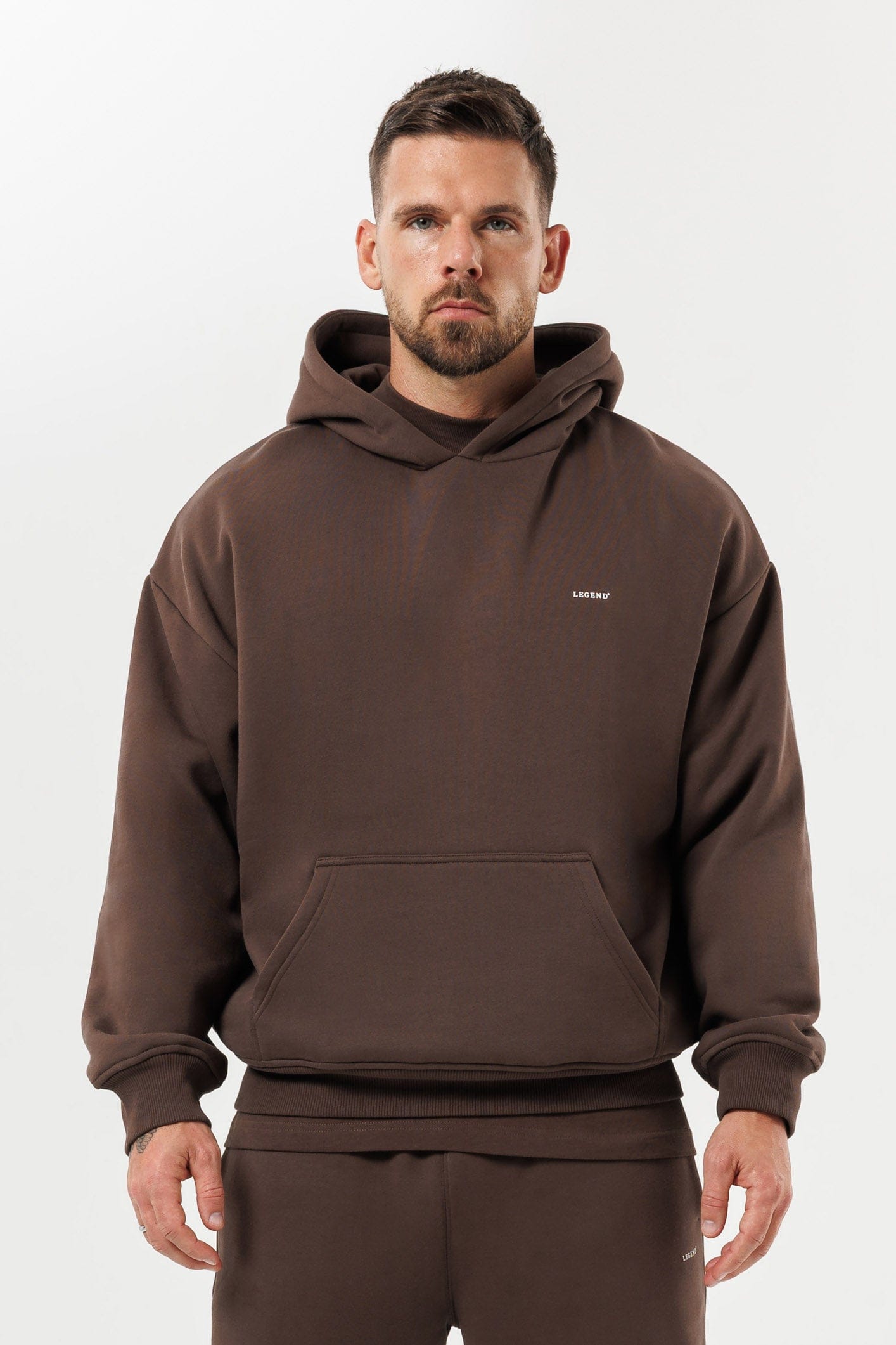 Print Hoodie — Brown