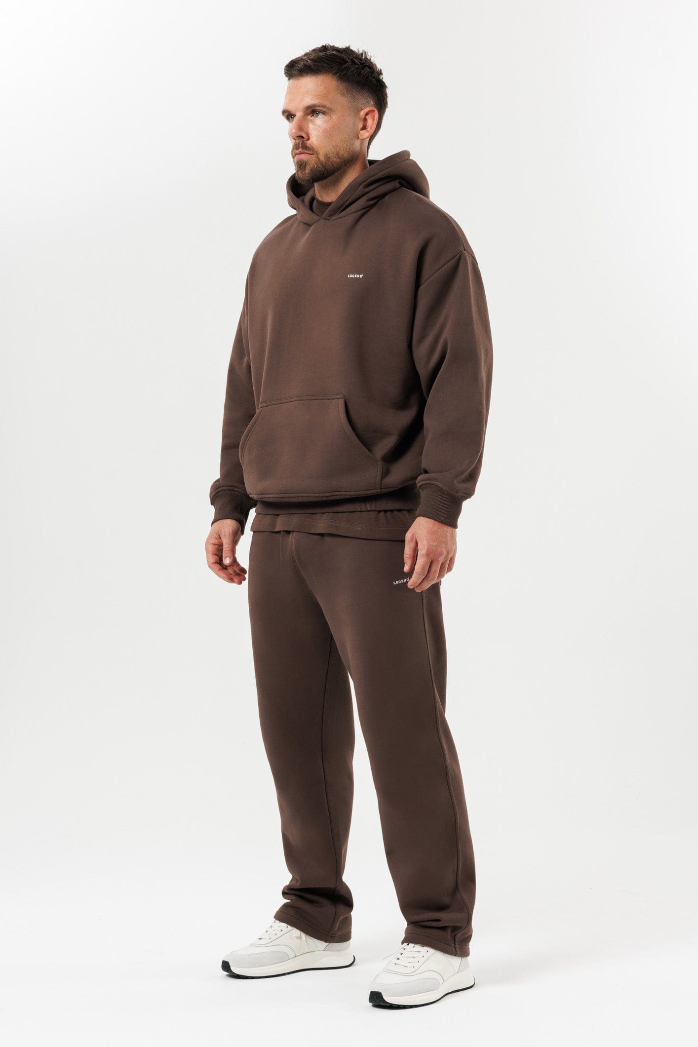 Print Hoodie — Brown
