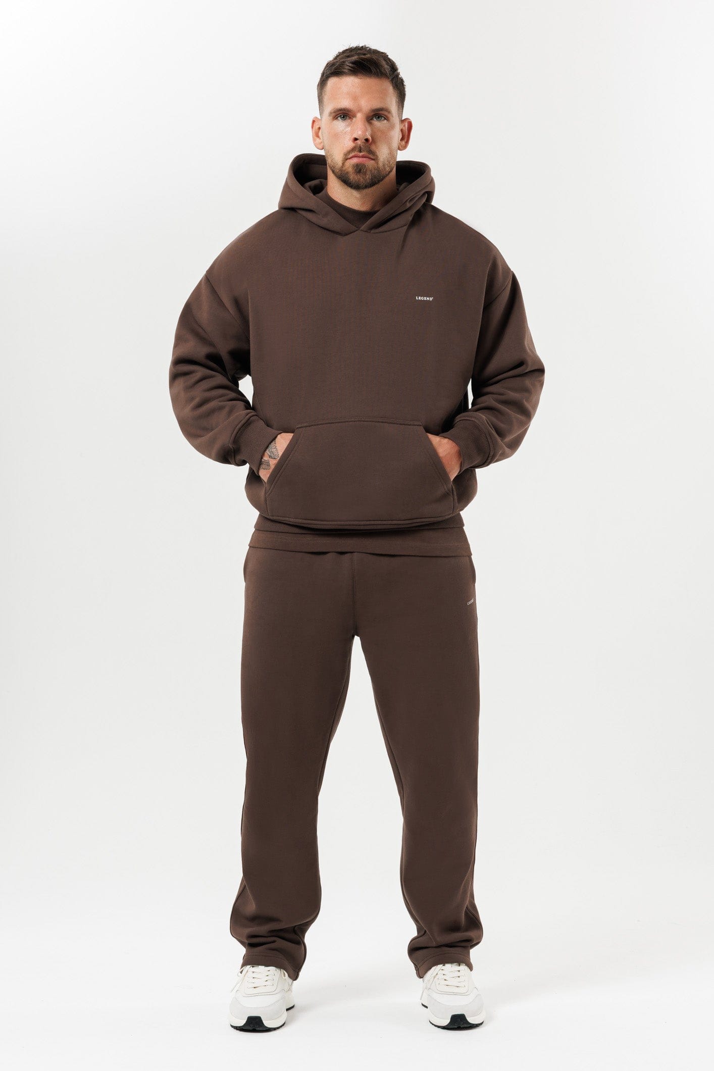 Print Hoodie — Brown