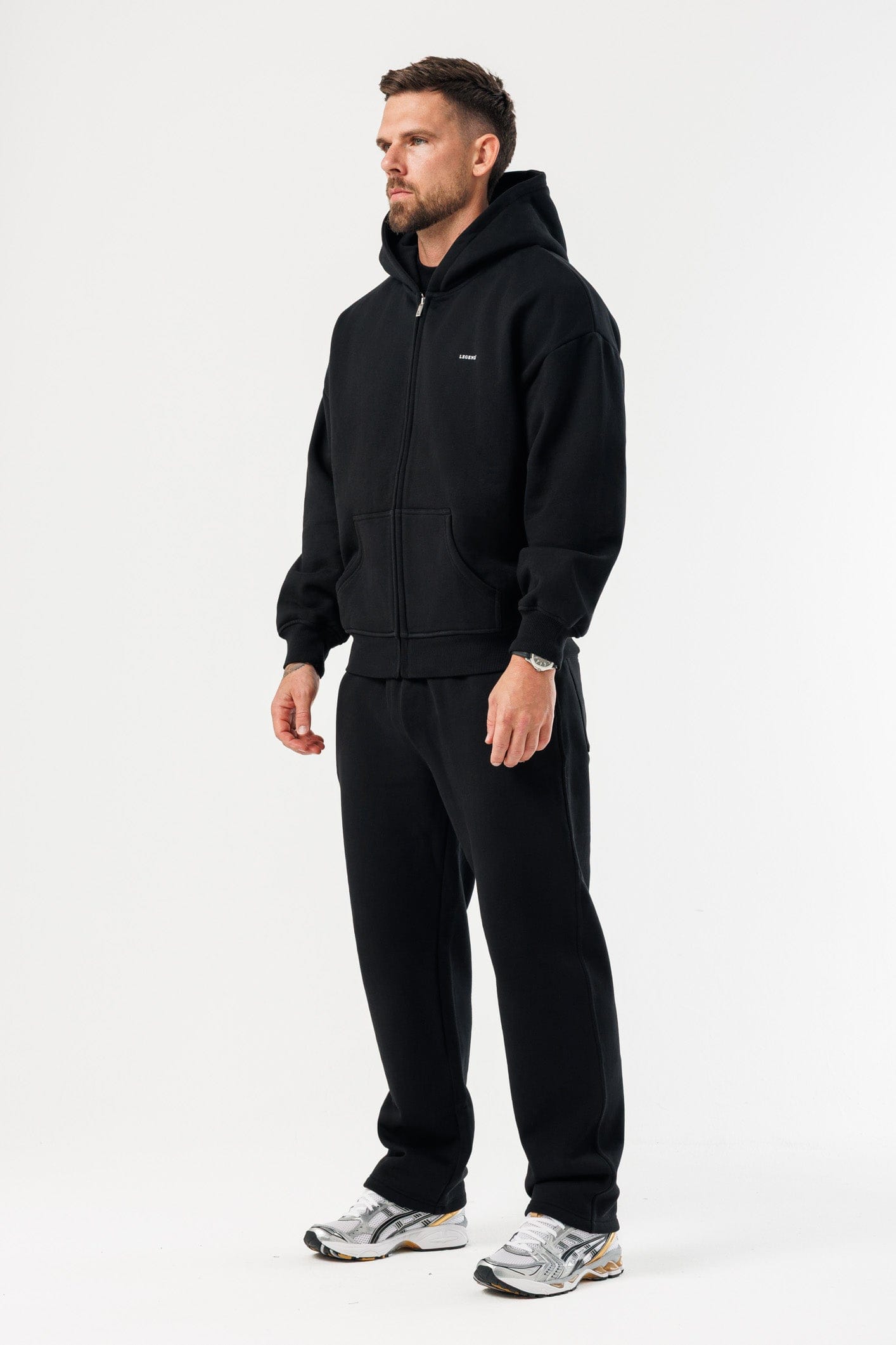 Zipped Hoodie — Black