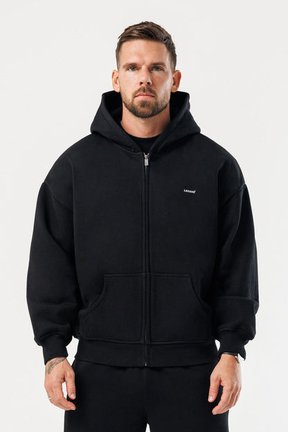 Zipped Hoodie — Black