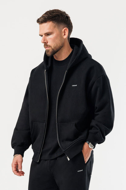 Zipped Hoodie — Black