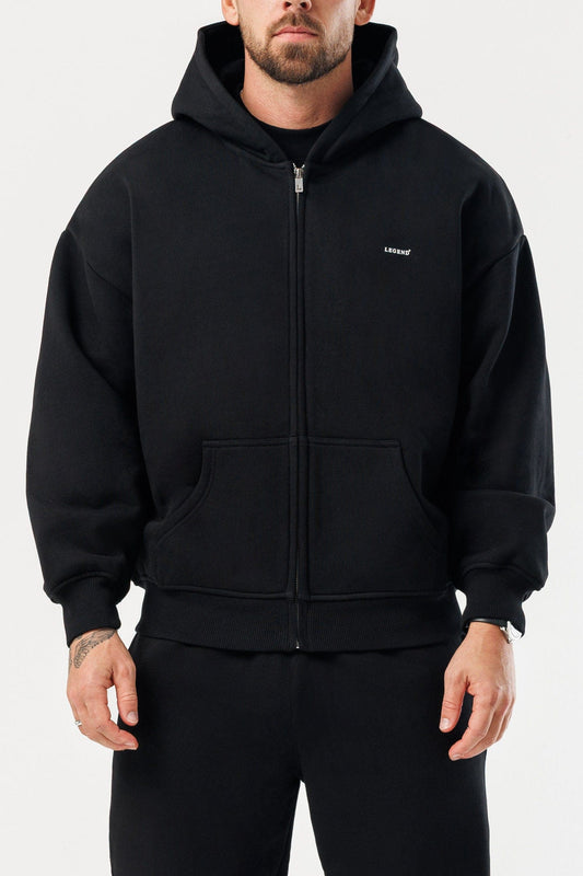 Zipped Hoodie — Black