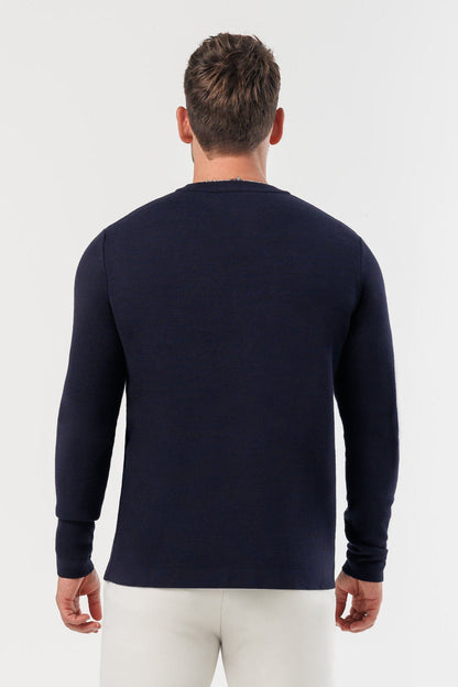 Luxe Knit Sweater — Navy