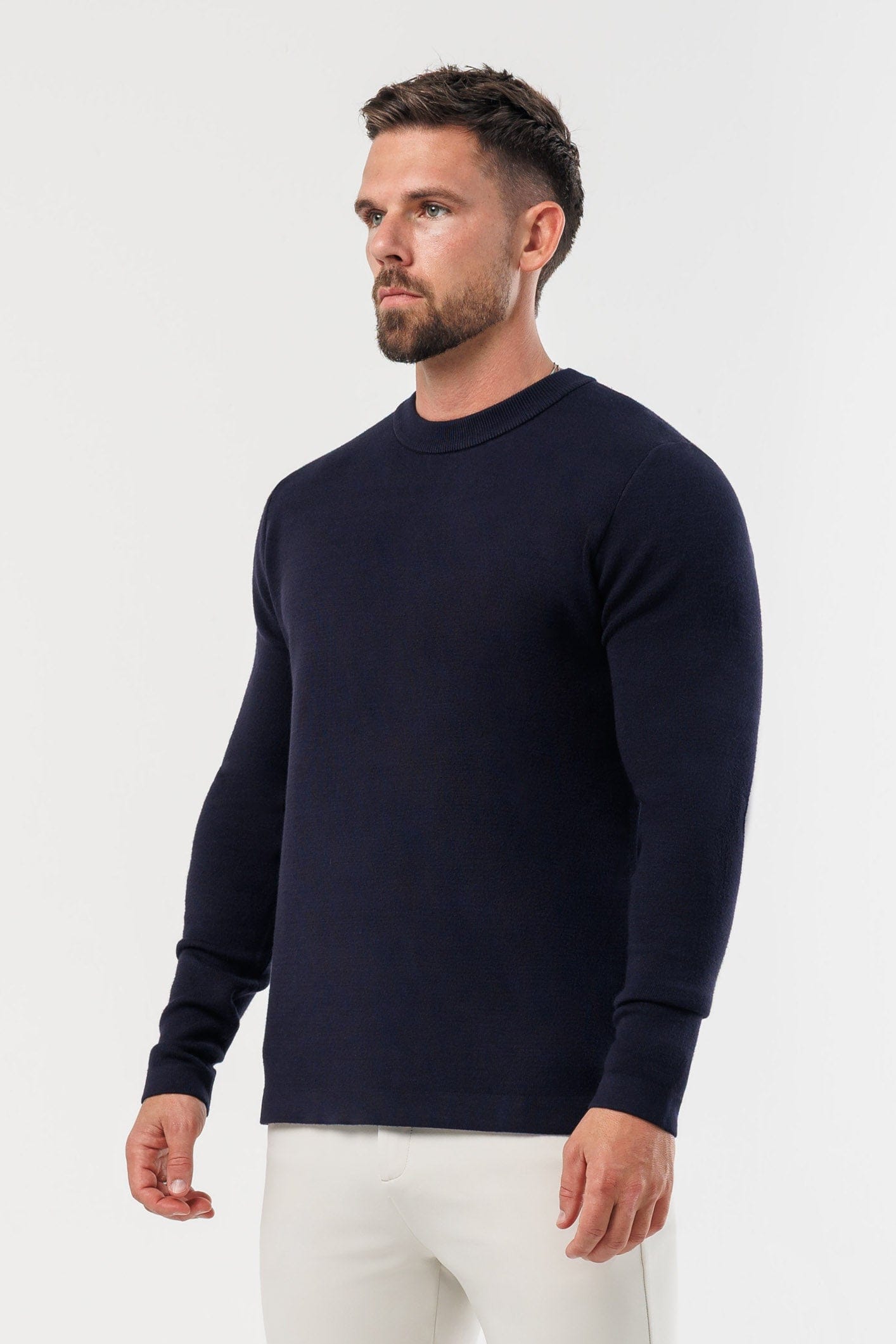Luxe Knit Sweater — Navy