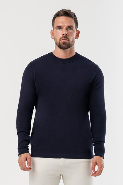 Luxe Knit Sweater — Navy