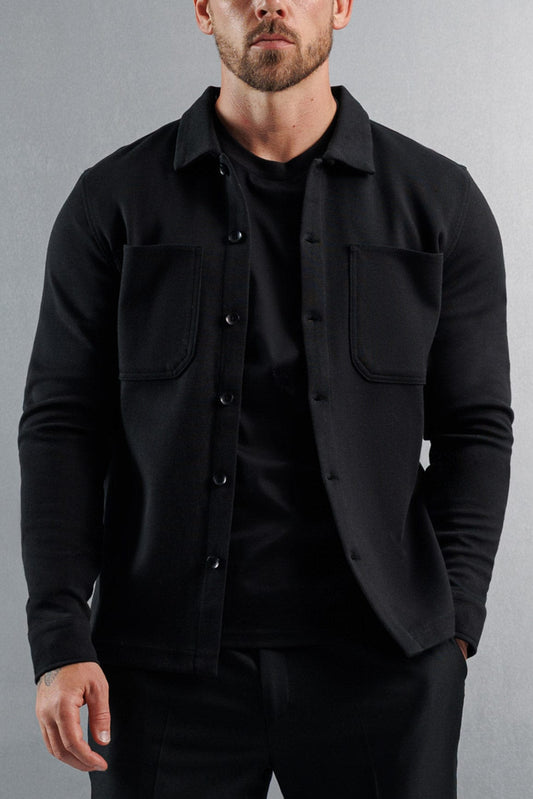 Jersey Overshirt — Black