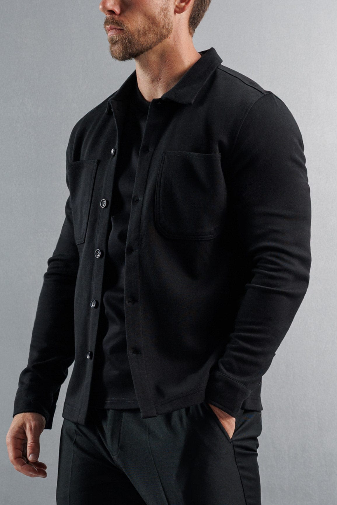 Jersey Overshirt — Black