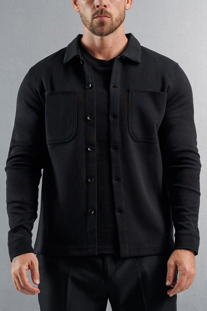Jersey Overshirt — Black