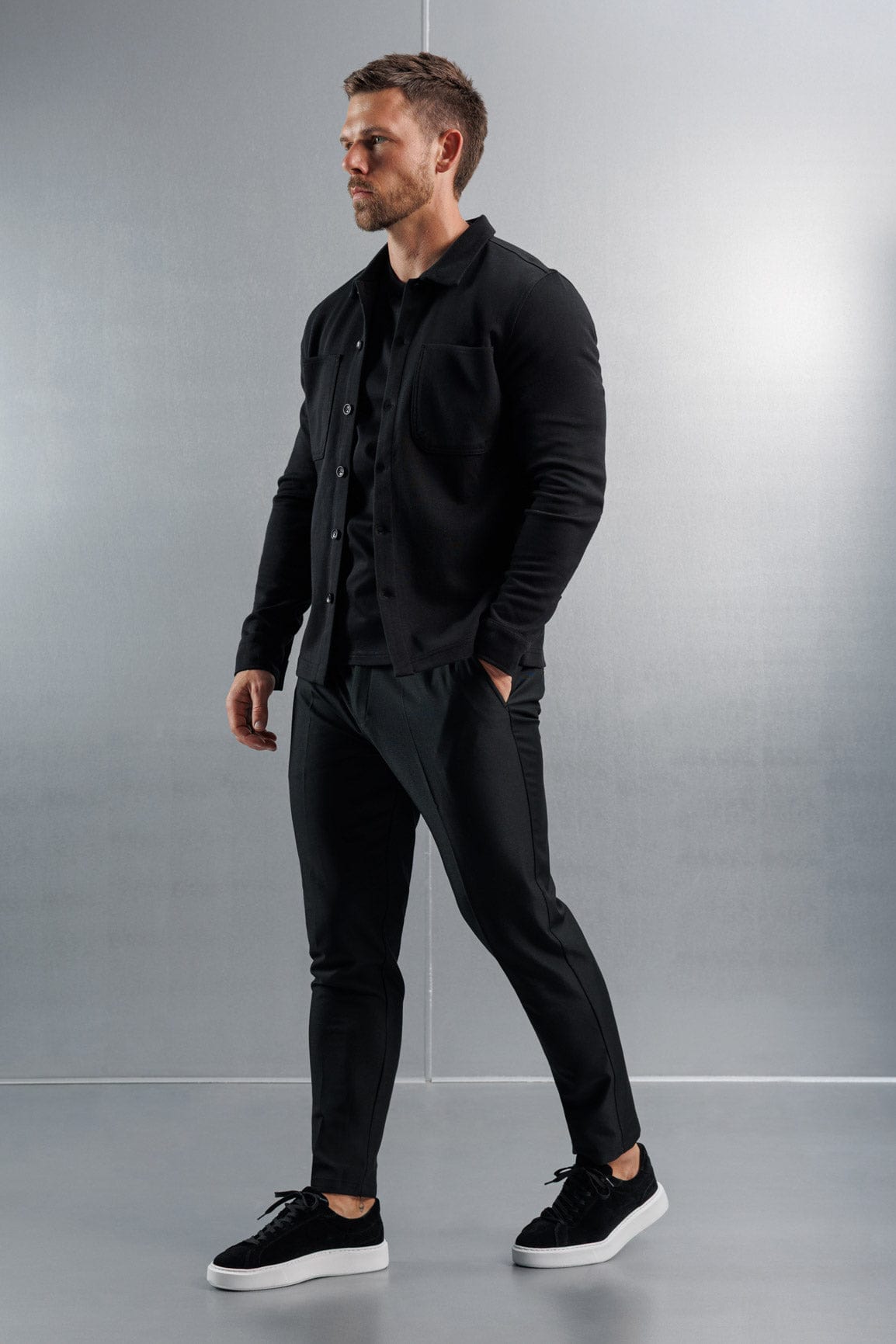 Jersey Overshirt — Black