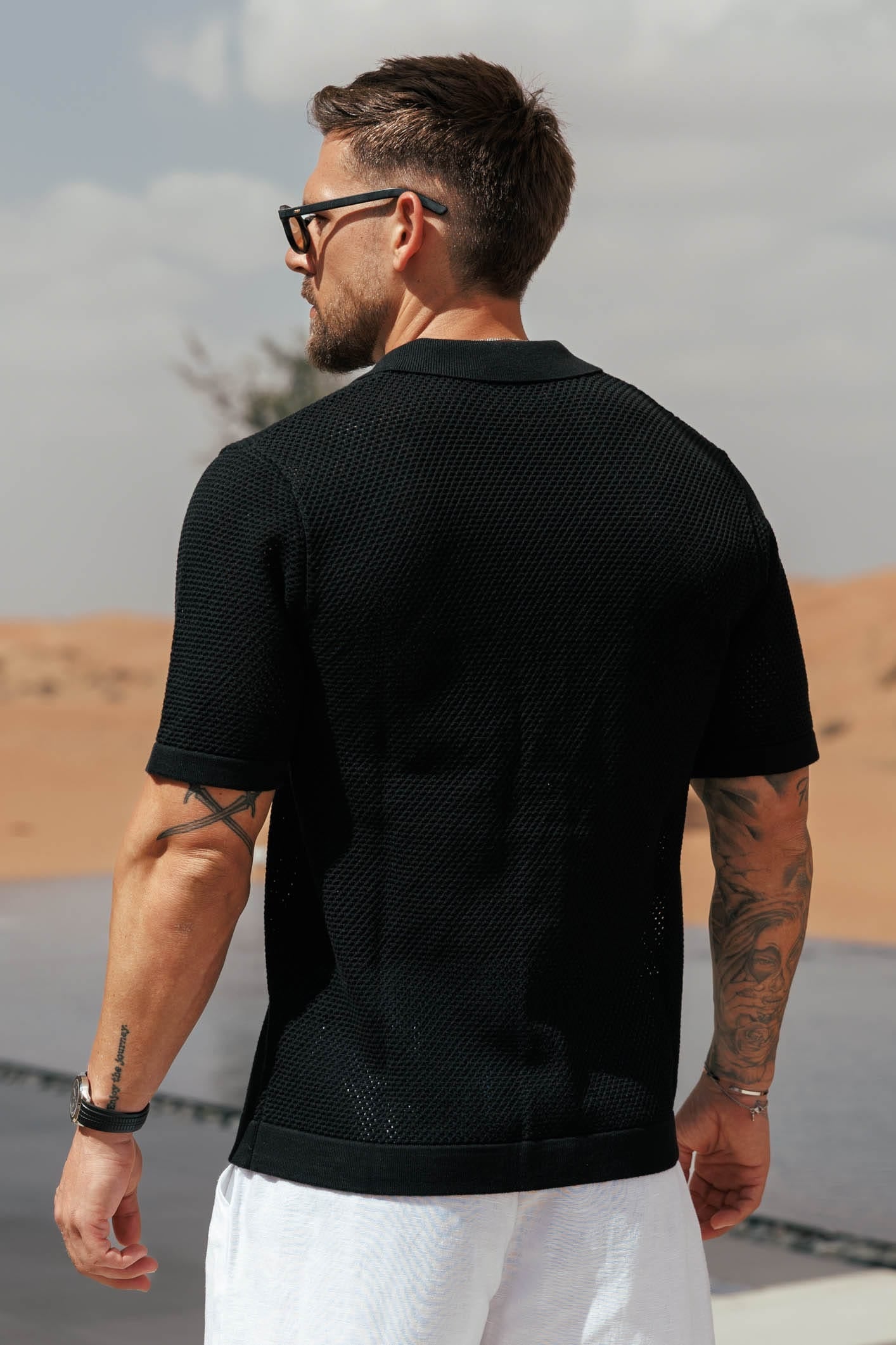 Peak Knit Shirt — Black