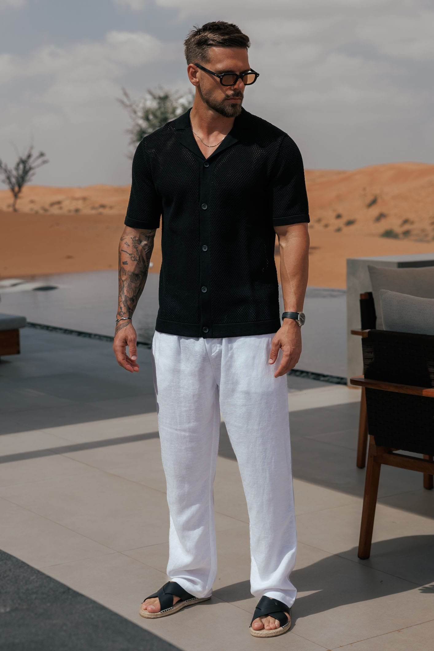 Peak Knit Shirt — Black