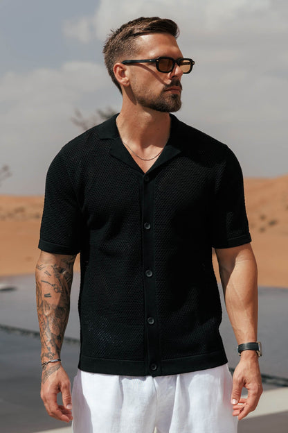 Peak Knit Shirt — Black