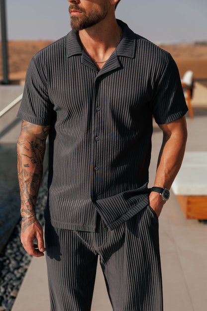 Pleated Shirt — Grey