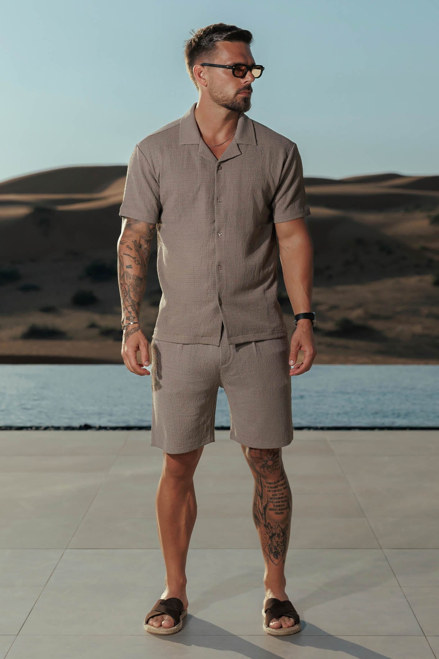 Textured Shirt — Taupe