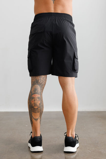 Technical Cargo Shorts — Black