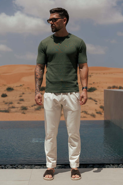 Knit T-Shirt — Olive