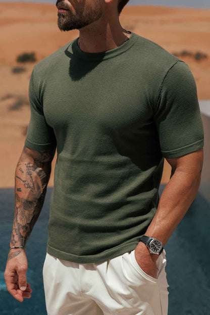 Knit T-Shirt — Olive