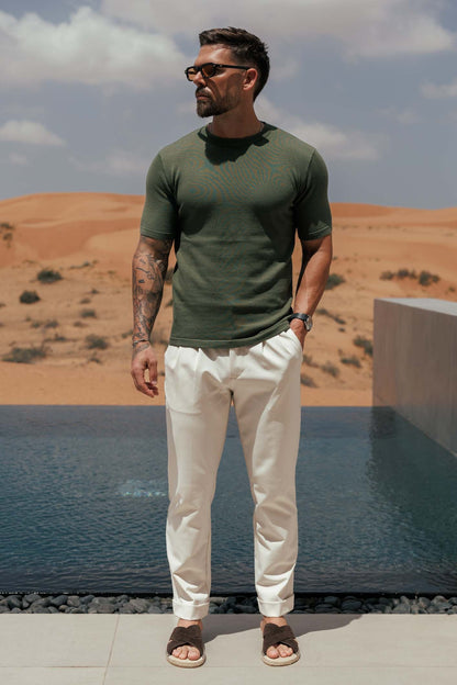 Knit T-Shirt — Olive