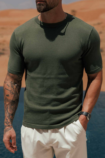 Knit T-Shirt — Olive