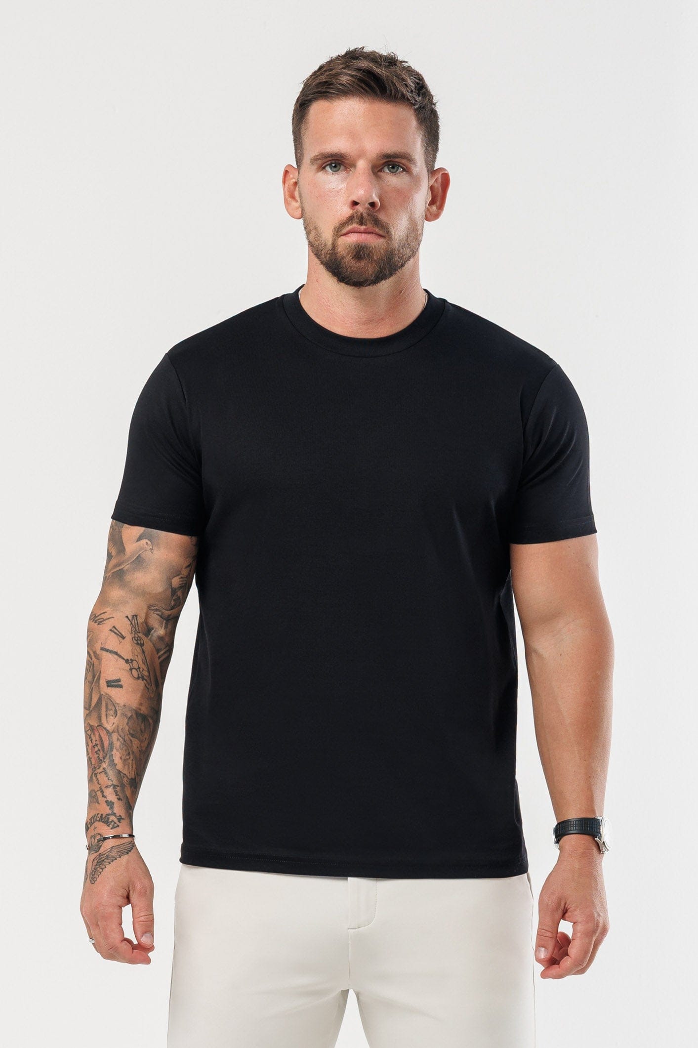 Luxe Mercerised T-Shirt — Black