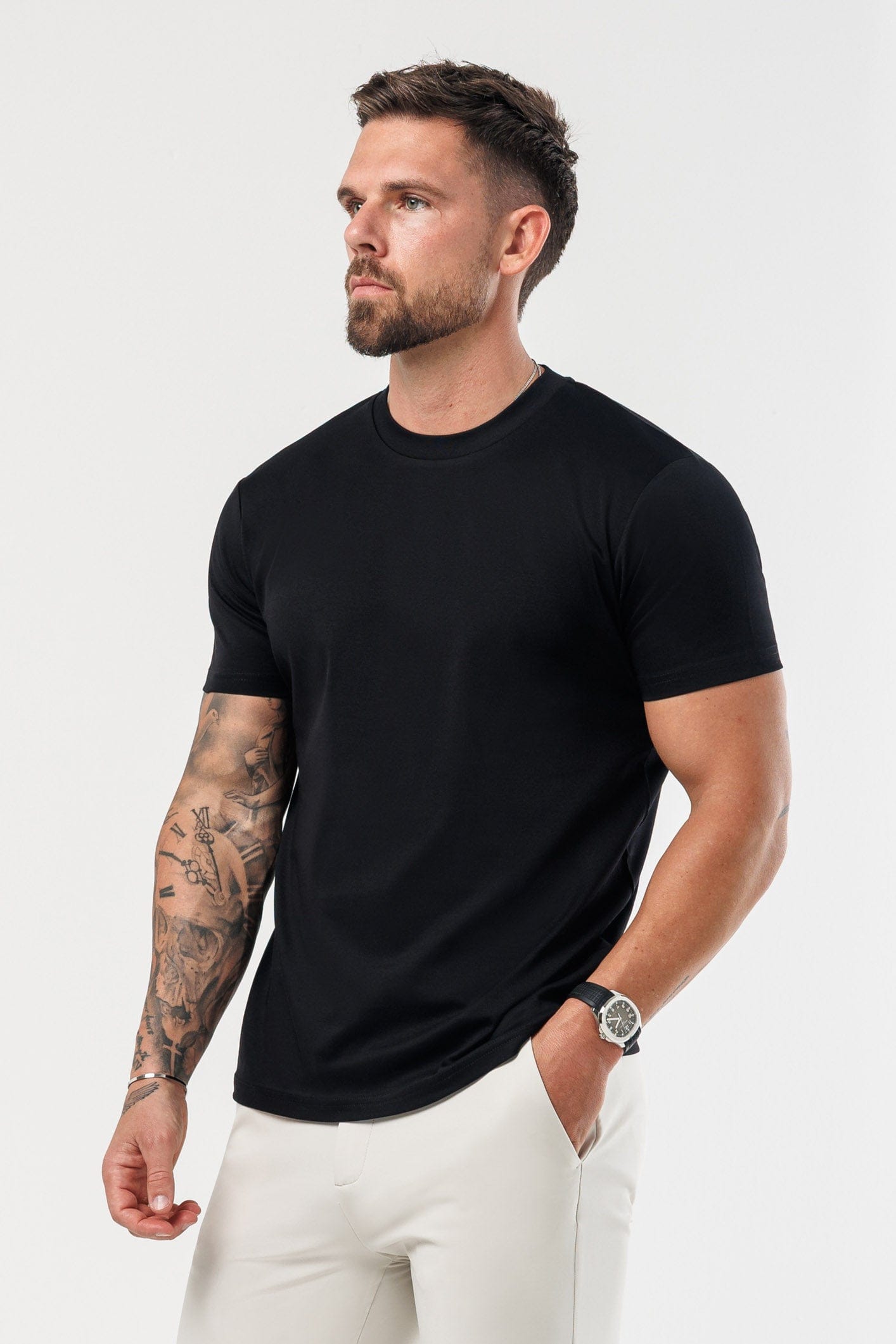 Luxe Mercerised T-Shirt — Black