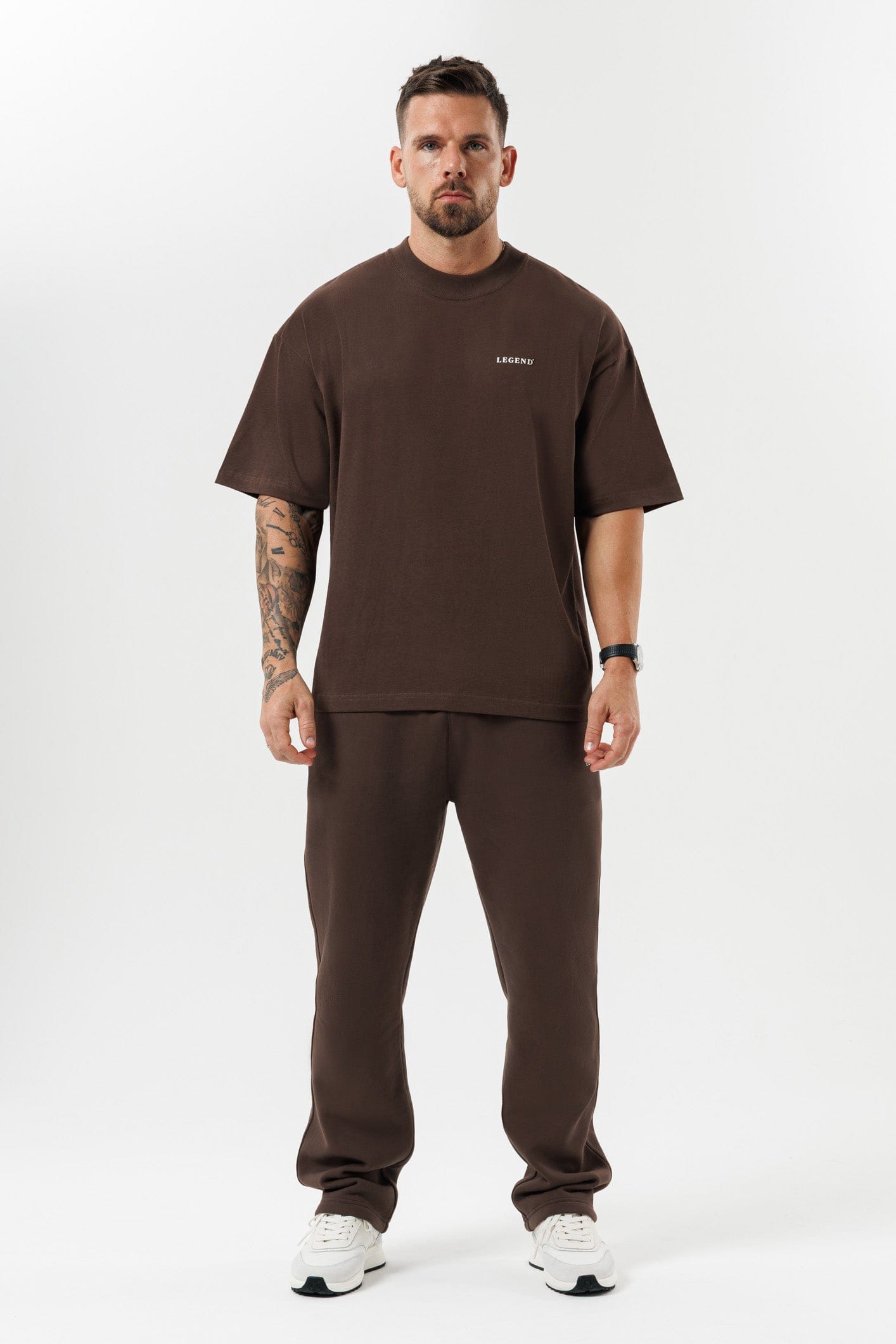 Print Oversized T-Shirt — Brown