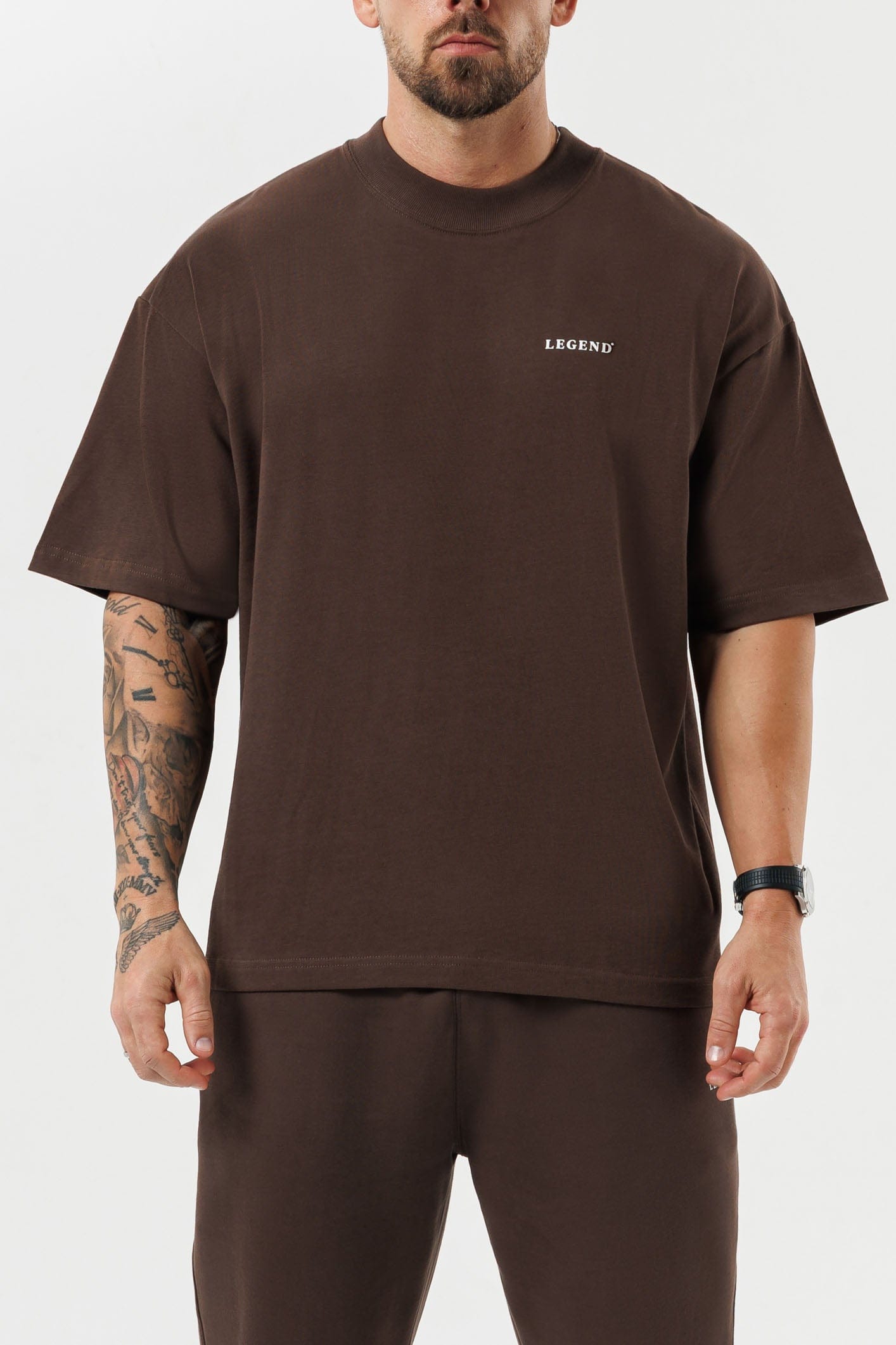 Print Oversized T-Shirt — Brown