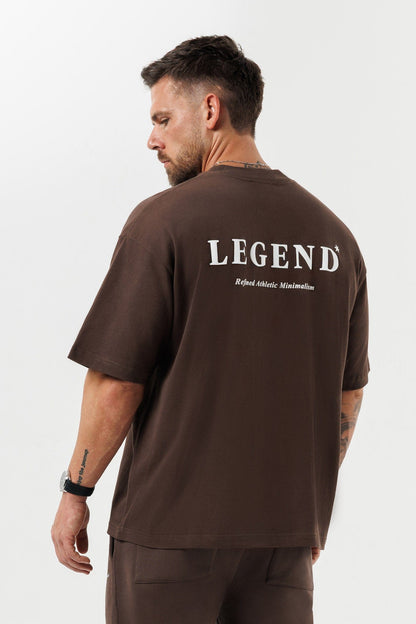 Print Oversized T-Shirt — Brown