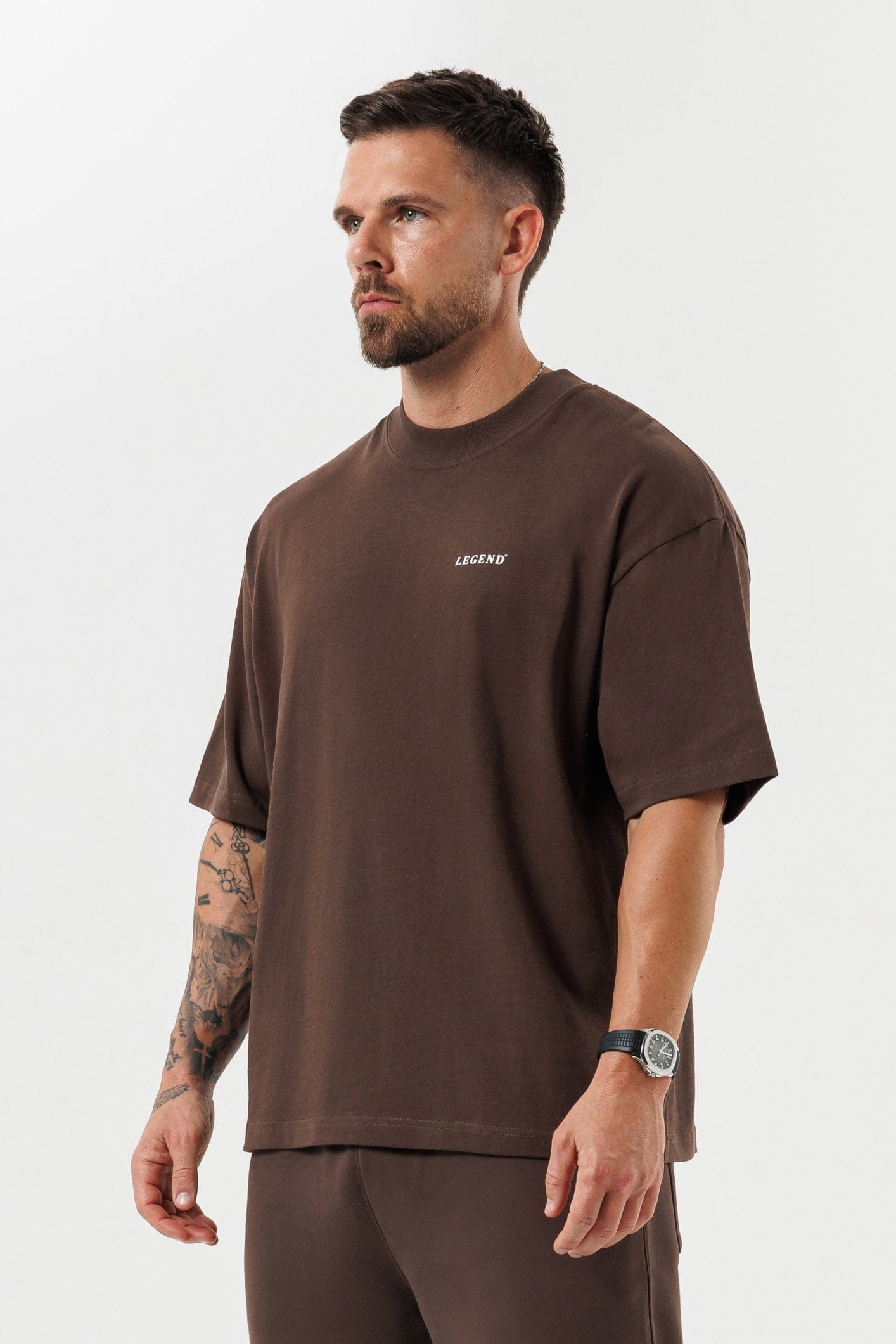 Print Oversized T-Shirt — Brown