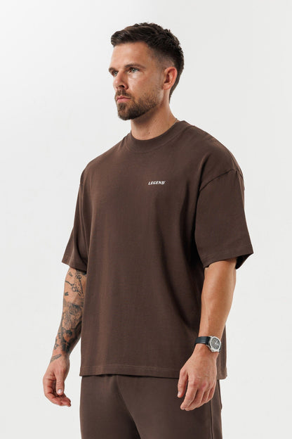 Print Oversized T-Shirt — Brown